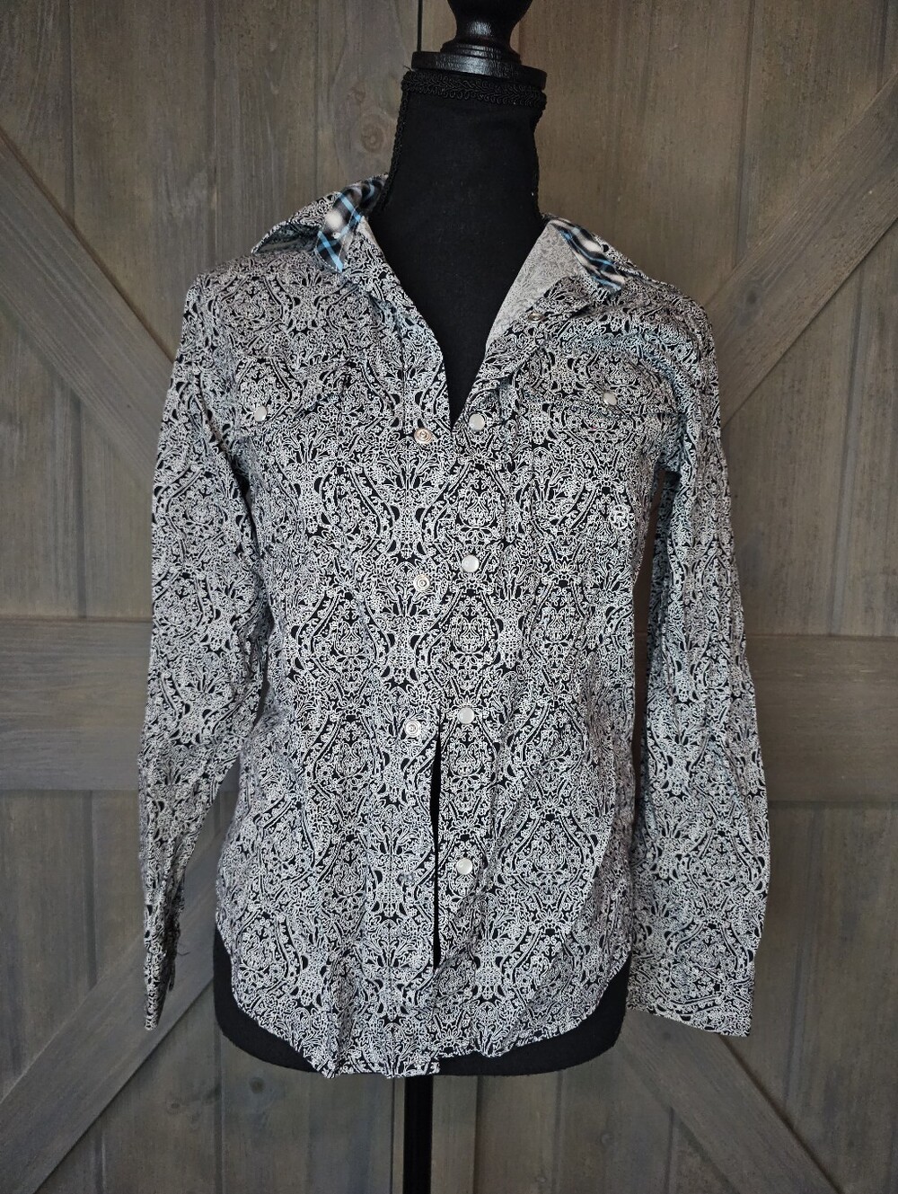 Girls Roper Pearl Snap Button Down Shirt sz Large